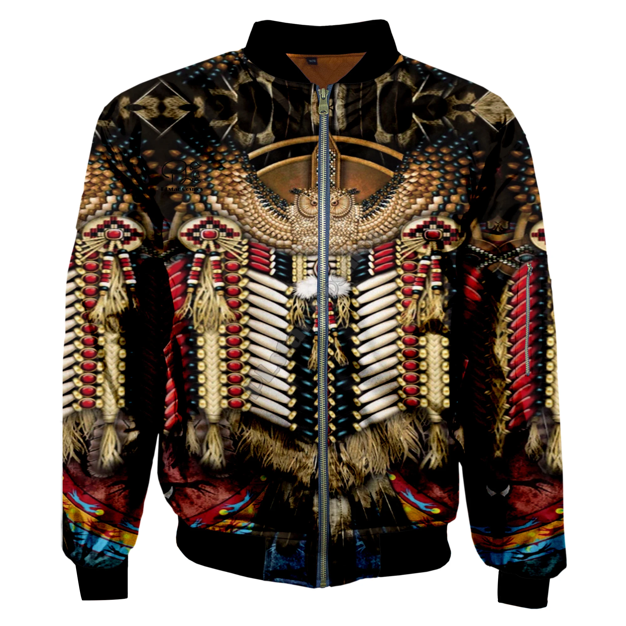 Preto nativo indiano 3d jaquetas bomber masculinas com capuz masculino feminino nova moda zíper com capuz manga longa pulôver estilo-3