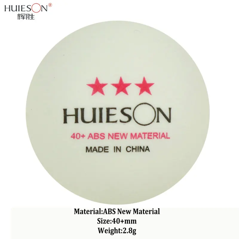 10/20/50/100 Huieson 3 Star 40mm 2.8g Table Tennis Balls Ping Pong Balls for Match New Material ABS Plastic Table Training Balls