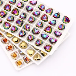 7-12mm Pointback Loose Crystals Colorful Glue Rhinestones Crafts For Wedding Dress Clothes K9 Glass Strass Fancy  Stones