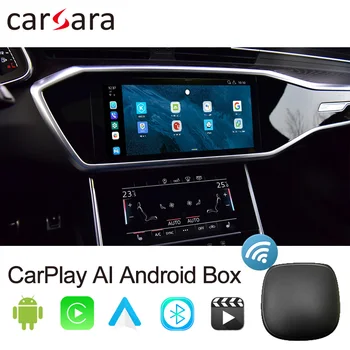 Carsara CarPlay AI 어댑터 스마트 안드로이드 박스 자동차 공장을 변환 유선 CarPlay 무선 안드로이드 자동 전화 미러 링크 GPS