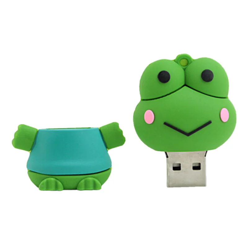 Kartun Lucu Katak USB Flash Drive 64GB Mini Flashdisk 128G 32G 4G 8G 16G 256G Kepribadian Memory Stick Pen Drive Flashdisk Hadiah