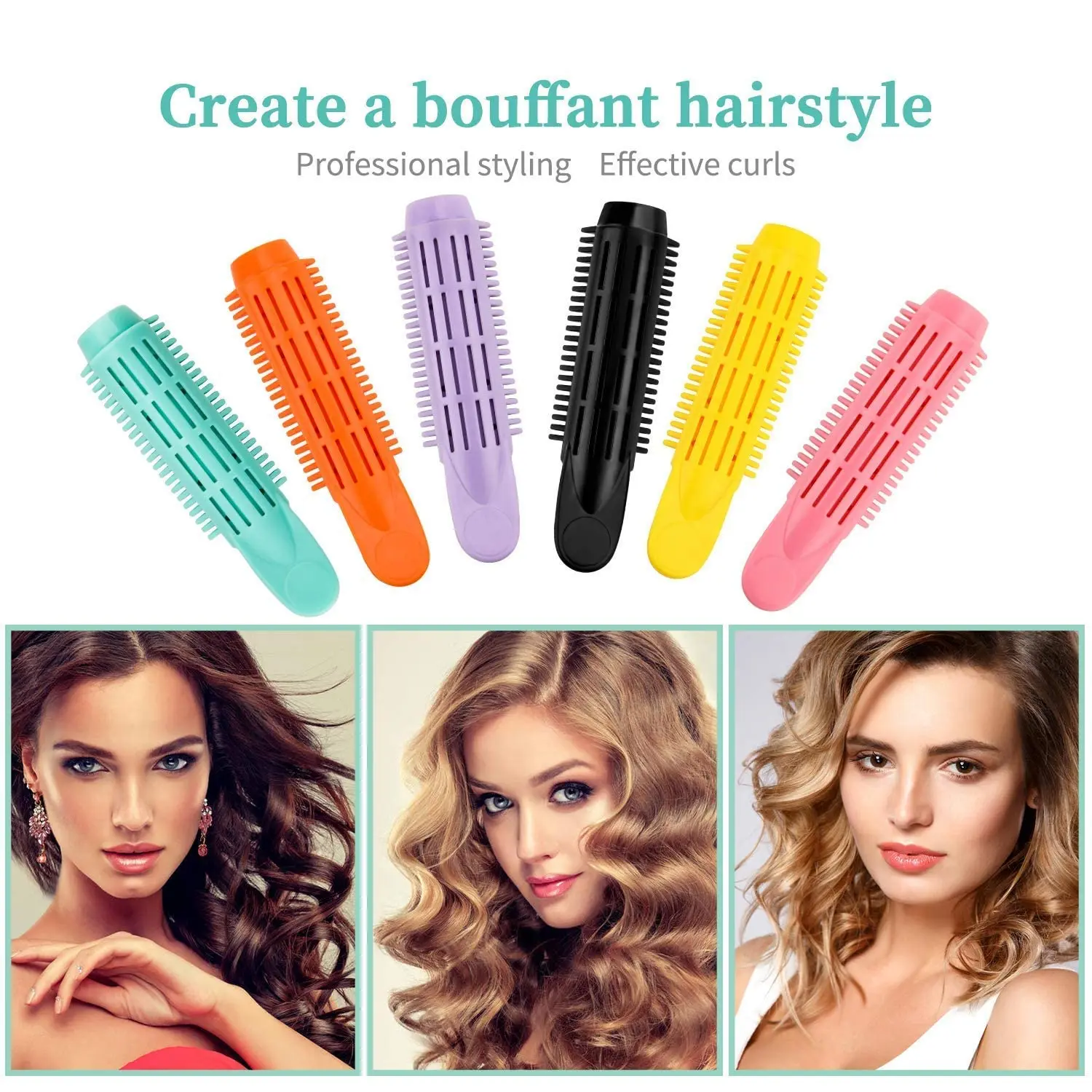 6 Pieces  Professional Hair Root Rollers Clips Natural Fluffy Naturally Hair Curler Twist Wave Fluffy Plastic Hair Styling Tool