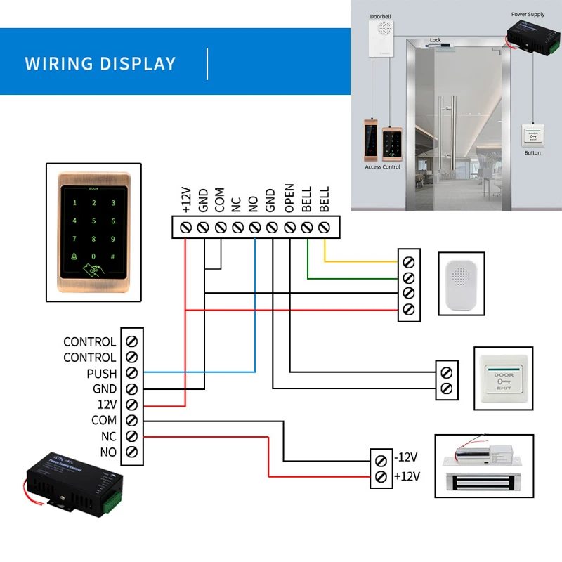 Waterproof Touch Metal RFID Access Control Electronic Door Lock Electric Gate Opener Smart Keypad Case Reader 125khz ID Card