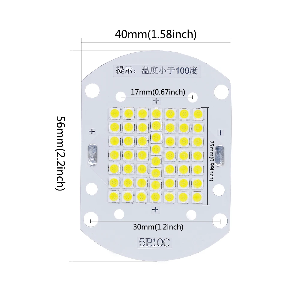 20pcs a lot 50W High Power LED Epistar 3030 SMD diodes Chip Flood light Source 30-34V White 6500K Floodlight Spotlight Bulbs