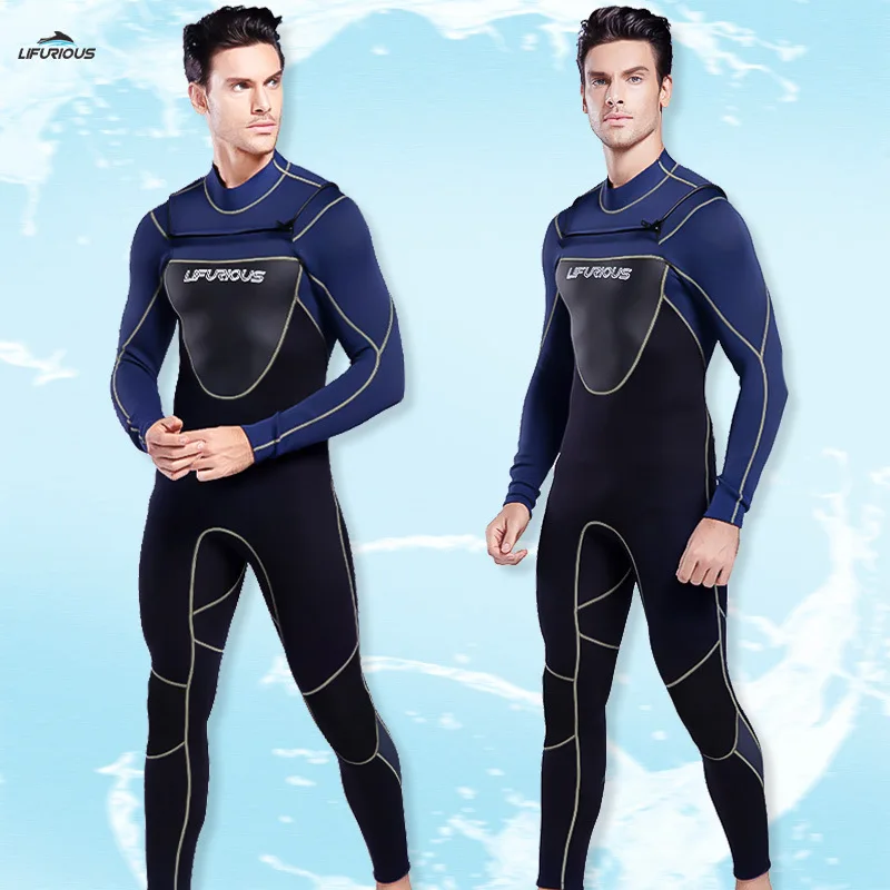 3MM Neoprene Wetsuit Men One-piece Winter Swimming Thickened Warmth Snorkeling Surfing Jellyfish Suit Scuba Diving Snorkeling