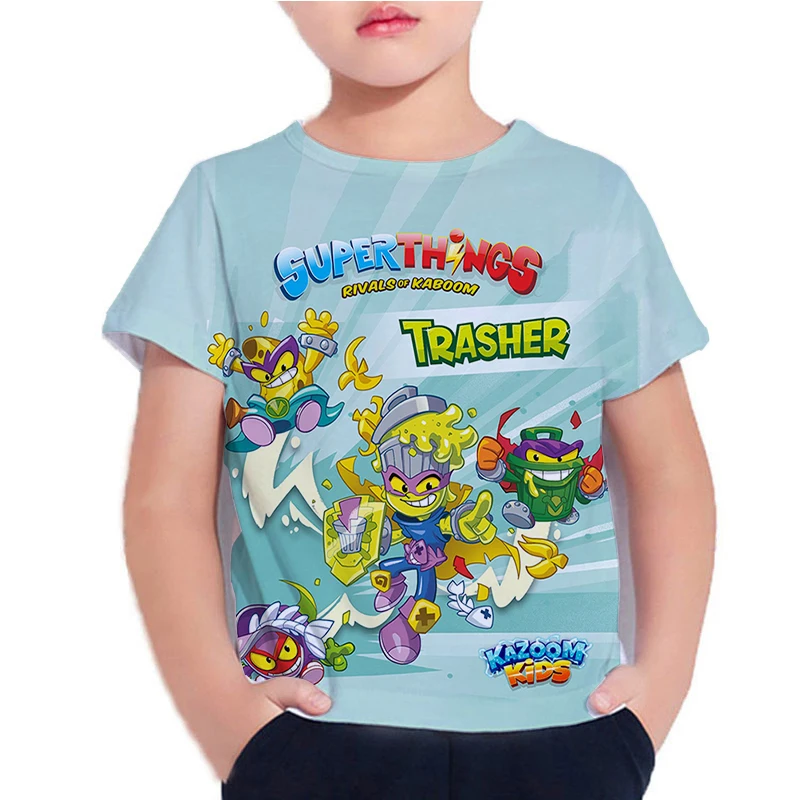 2021 Superzings T-shirt Kids kazoom Children 3D T Shirts Cartoon Game Neonblast Tshirt Short Sleeve Kids Super Zings Tee Shirts