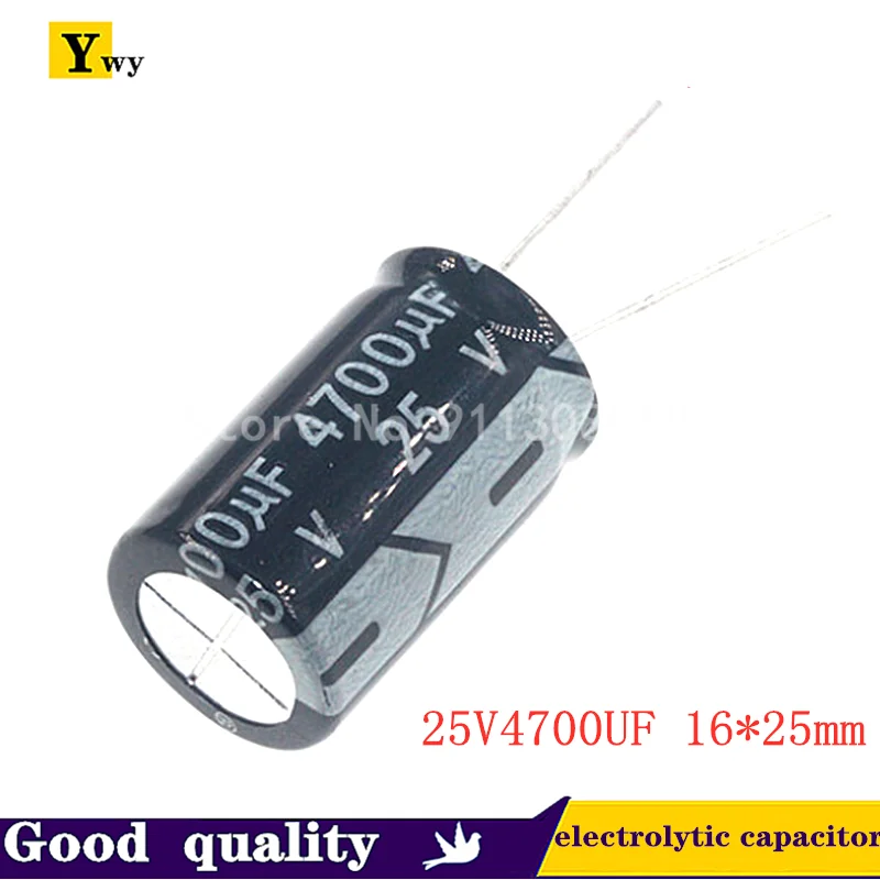 5PCS 25V4700UF 16*25mm 4700UF 25V 16*25 Aluminum electrolytic capacitor