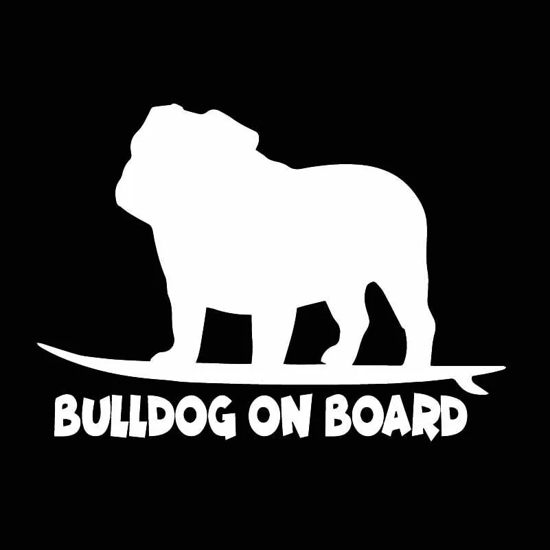 YJZT 15.2X10.9CM Bulldog On Board Funny English Dog Breed Decal Sticker For Car Truck Window Black/Silver C24-1579