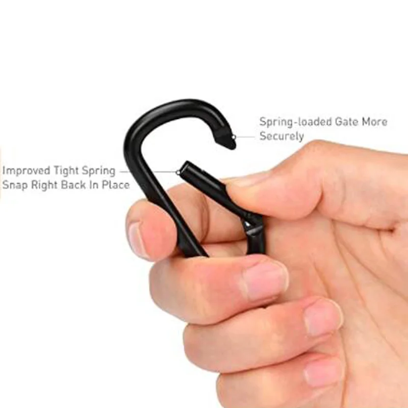 10PCS Aluminum Carabiner Clip D Shape Carabiners Set Mini Spring Snap Hook for Camping Traveling Hiking Keychains Keyring 4cm