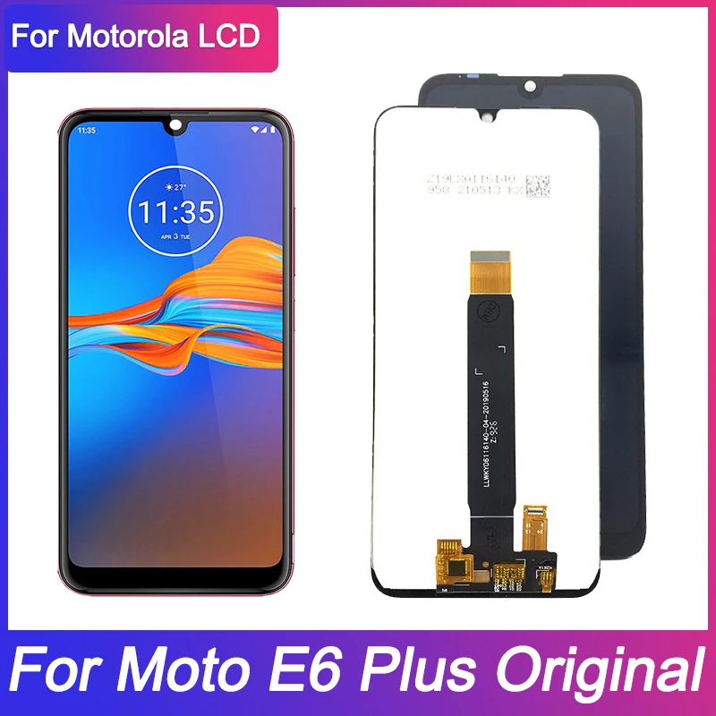 Original For Motorola Moto E6 Plus LCD Display Touch Screen Sensor Digiziter Assembly Replace For Moto E6Plus LCD No frame