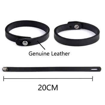 수제 천연 가죽 팔찌, 사이즈 조절 가능, 심플한 디자인, 펑크 스타일 가죽 랩 뱅글, 남녀 공용 선물 8 best sales 랩 브레이슬릿 - №5