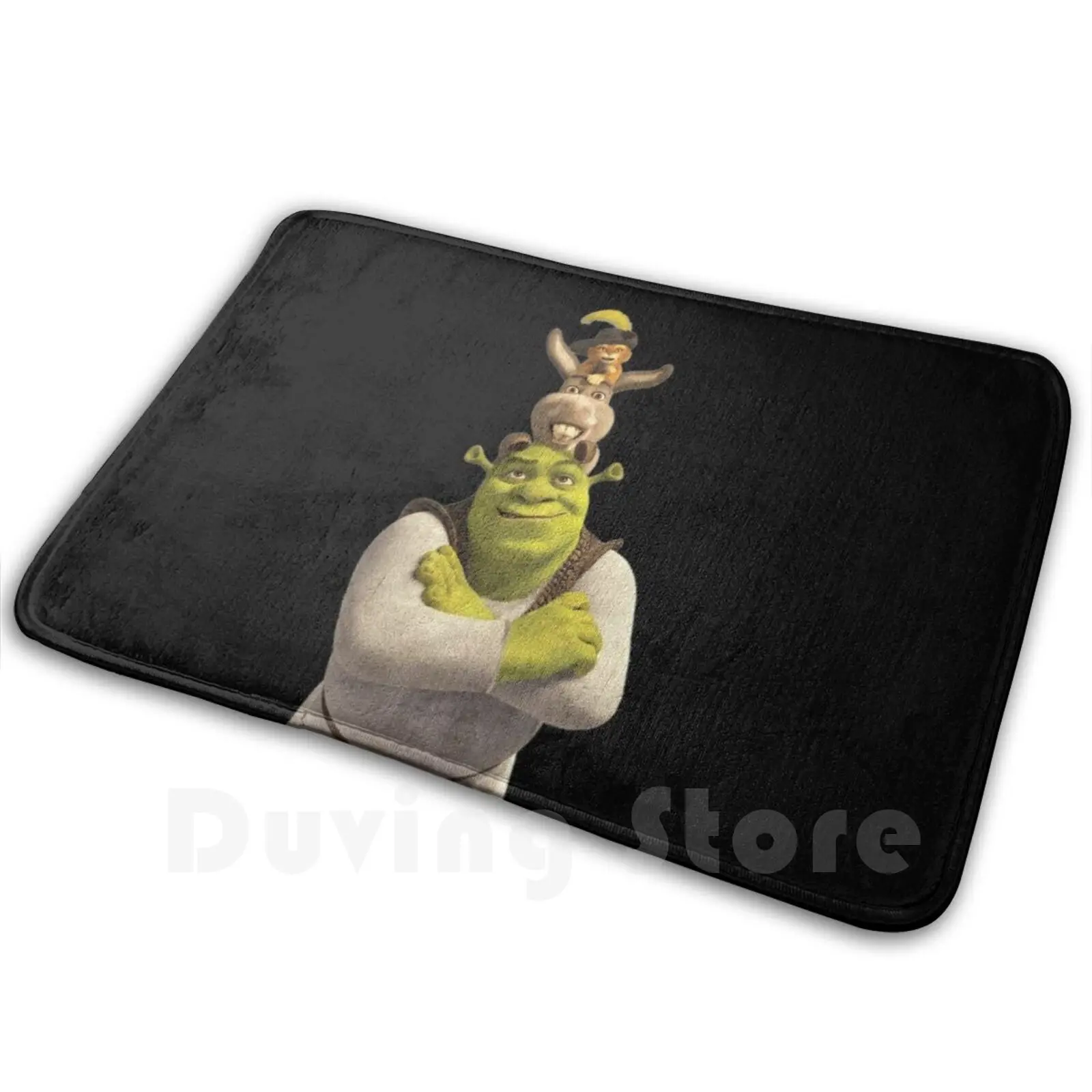 Alfombrilla antideslizante de Sherk With Friends, alfombra suave, cojín de Sherk Fiona, Gato de dibujos animados, Meme Donkey Memes, película divertida, Navidad, Tumblr