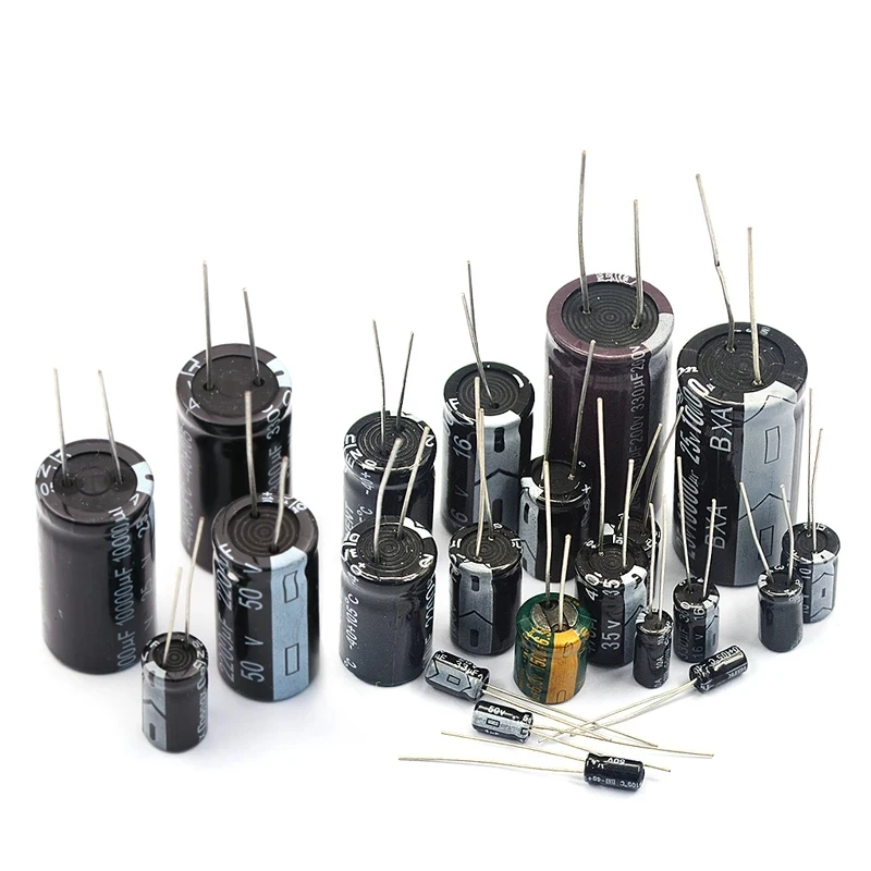 n-line Aluminum Electrolytic Capacitor Components 10V 16V 25V 35V 50V 63V 100V 400V 450V 10 47UF 100UF 220UF 330UF 470UF 680UF