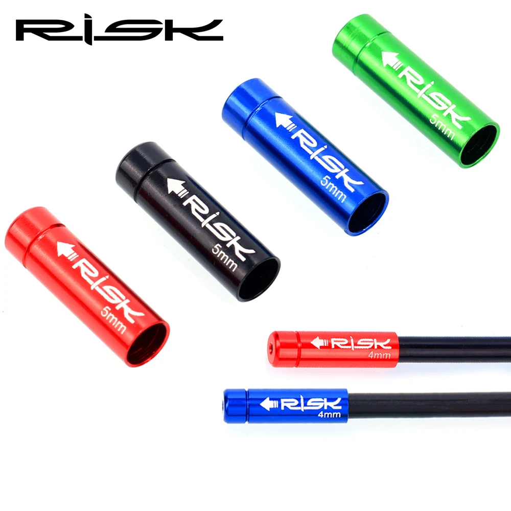 

RISK 10PCS 4mm 5mm Shift/Brake Cable End Cap Aluminum Alloy Mountain Road Bike Bicycle Line Pipe Tip Cap Tube Dust Cap