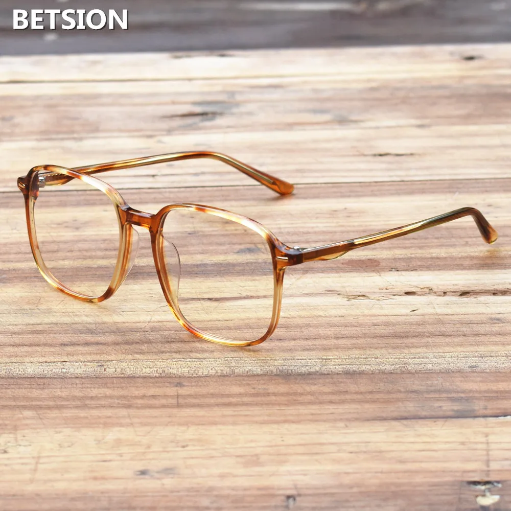 

BETSION Oversize Acetate Men Eyeglass Frames Full Rim Glasses Myopia Prescription Eyeglasses Women Optical Spectacles Eyewear