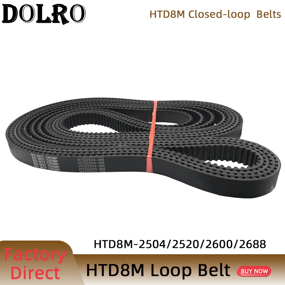 HTD 8M synchronous belt C=2504/2520/2600/2688width 15/20/25/30/40/50mm Teeth 269 270 272 273  HTD8M Timing Belt 2152-8M 2160-8M