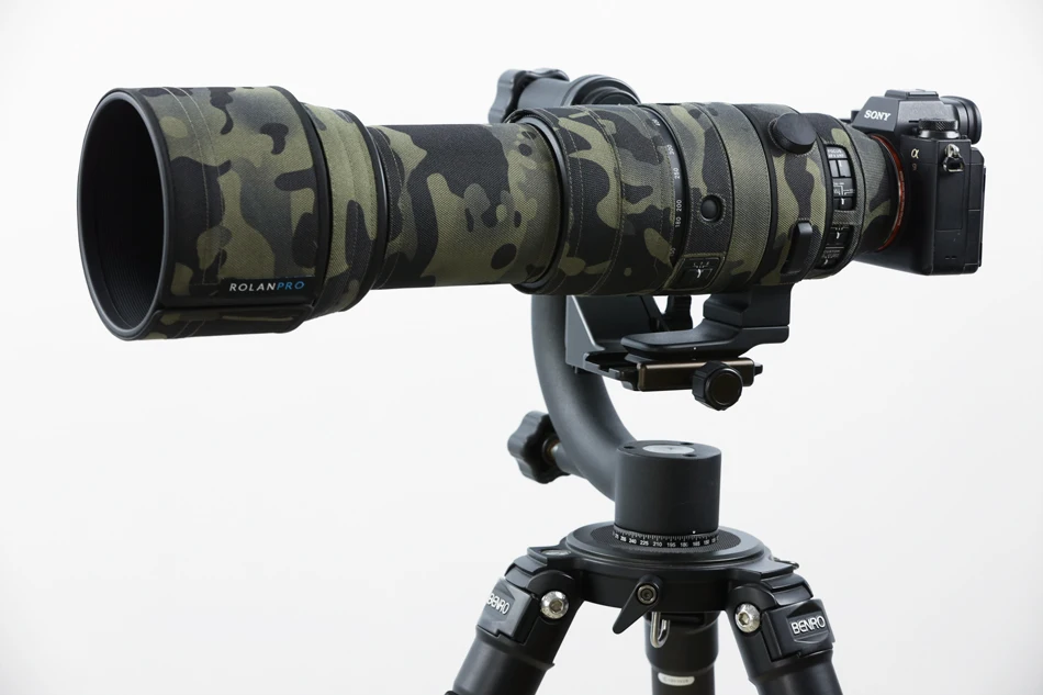 Rolanpro casaco camuflado de lente à prova d'água para sigma 150-600mm f/5-6.3 dg dn os manga protetora de lente esportiva singma 150-600mm dn