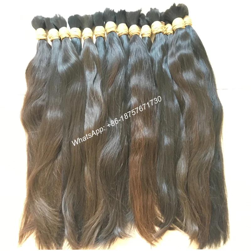 High Quality Natural Brown Virgin Remy Bulk Hair,Natural Hair Ponytail, Braiding Human Hair Bulk,Raw Bulk Hair,300Grams/Pack