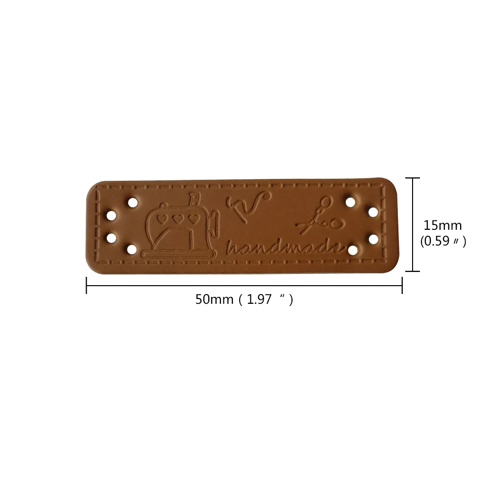 16 Options Swing Machine Logo Hand Made Leather Labls for Clothing Wear Decorative Leather Label for Clothes Bags Handmade Tag