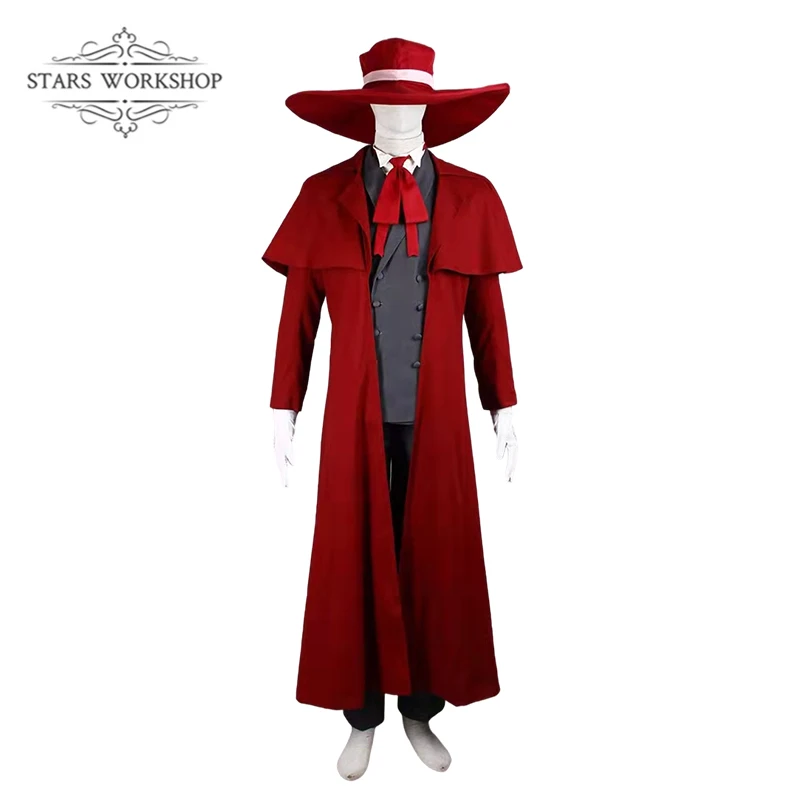 Vampire Hunter Cosplay Hellsing Alucard Cosplay Costumes Women Men Trench Suit Long Coat T-Shirt Pants Halloween Carnival Suit