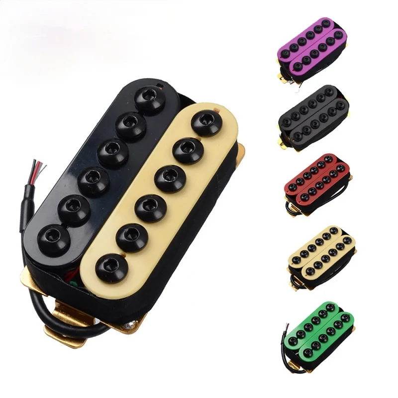 Ohello Adjustable Metal Double Coil Electric Guitar Pickups Humbucker Punk Black/Ivory/Black