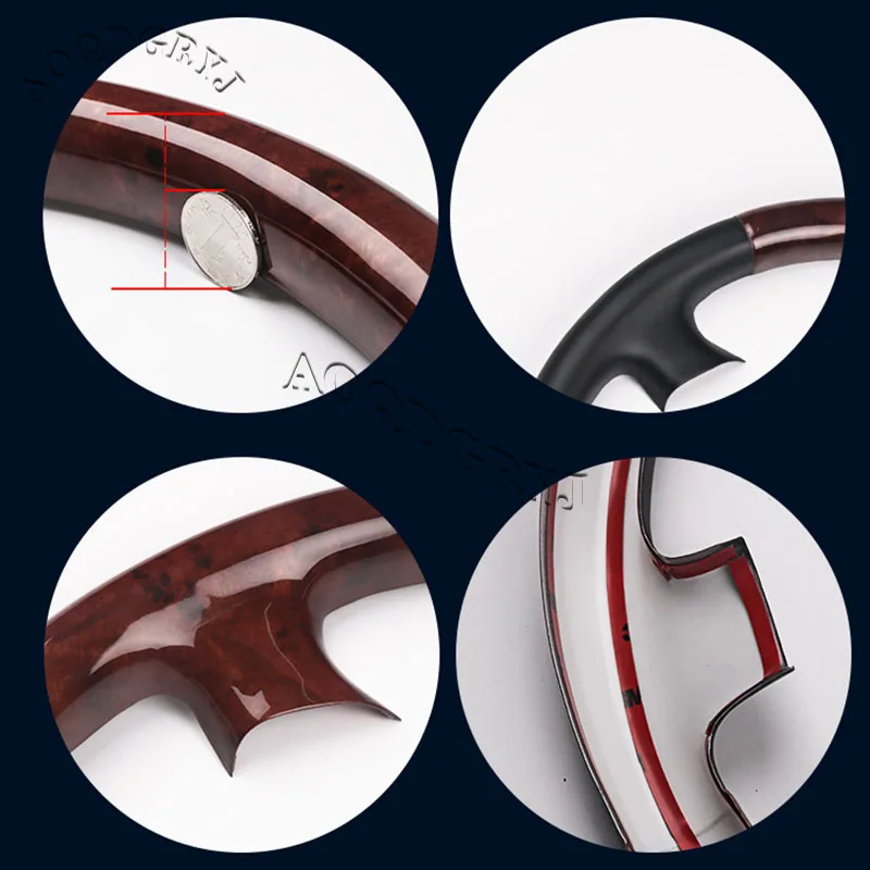 For Toyota Prado FJ120 LC120 2003-2009 Wood Grain Texture Steering Wheel Moulding Cover Trim