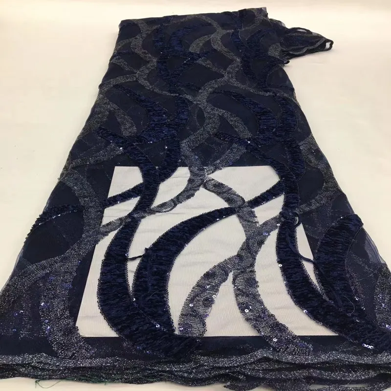 

Latest Embroidered Velvet lace with Sequins High Quality Nigerian Fabric French Lace For Wedding Party Material TS9595