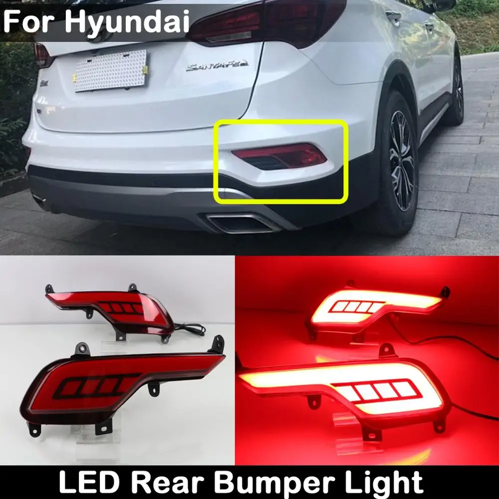 

2 шт. для Hyundai IX45 Santafe 2016 2017 светодиодсветодиодный лампа заднего бампера отражатель ламсветильник дальнего света тормозсветильник светильник Тель поворота
