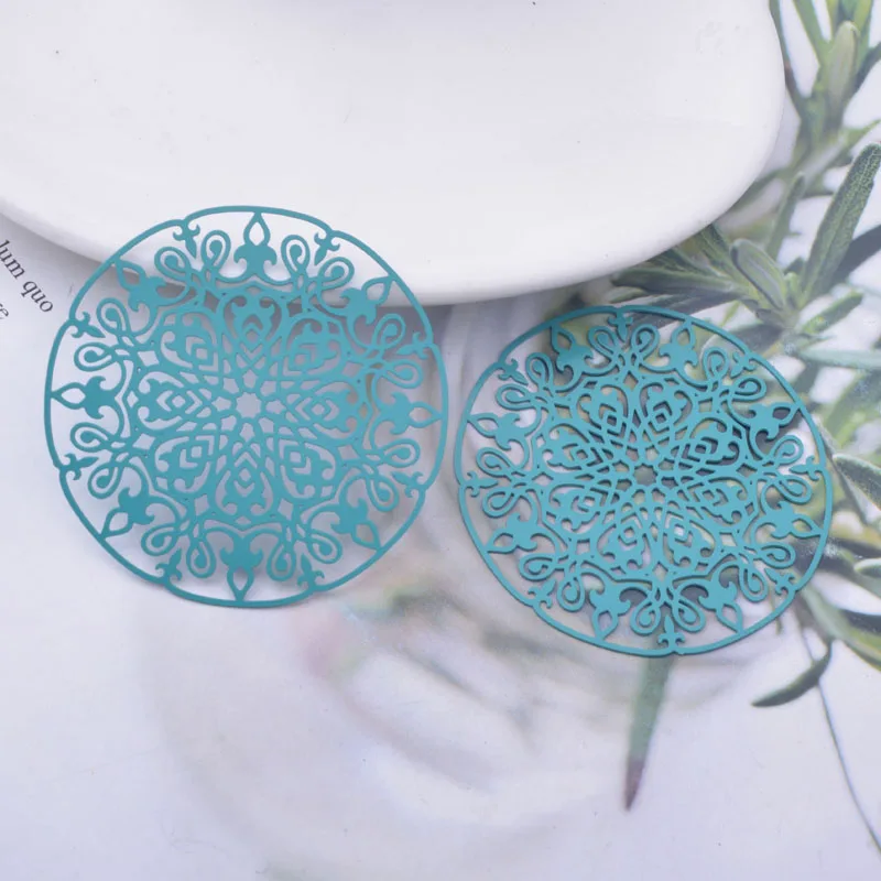 30 Stück AA4686 45mm Große Runde Bemalte Anhänger DIY Schmuck Ohrring Zubehör – Detail 6