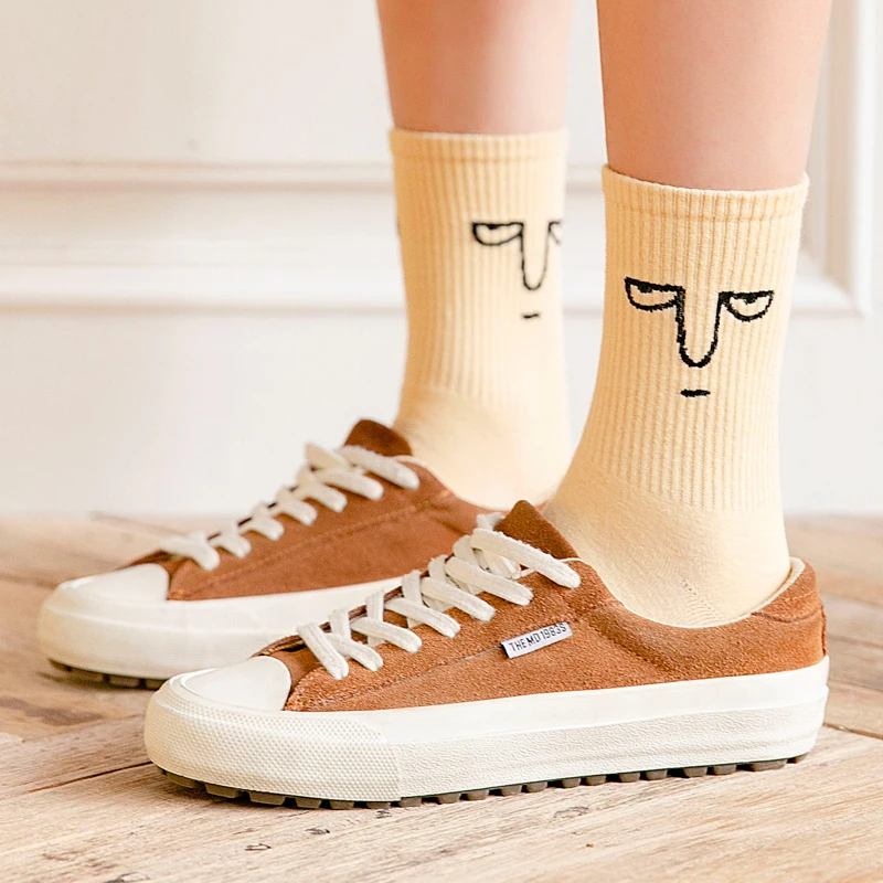 Unisex Surprise Mid Men Socks Harajuku Colorful Funny Socks Men 100 Cotton 1 Pair Kawaii Calcetines Hombre StreetwearSize 35-42