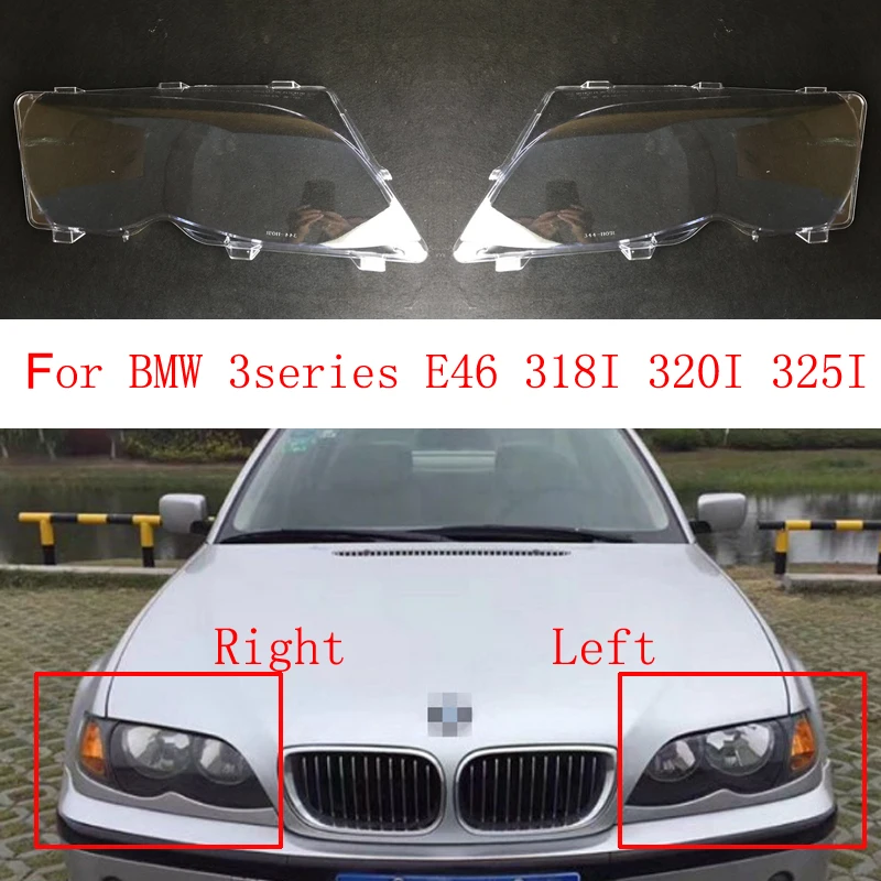 For BMW 3series E46 4 DR 2002-2005 Auto Front Headlight Cover Headlamp Lampshade Lampcover Car Head Lamp light Glass Lens Shell