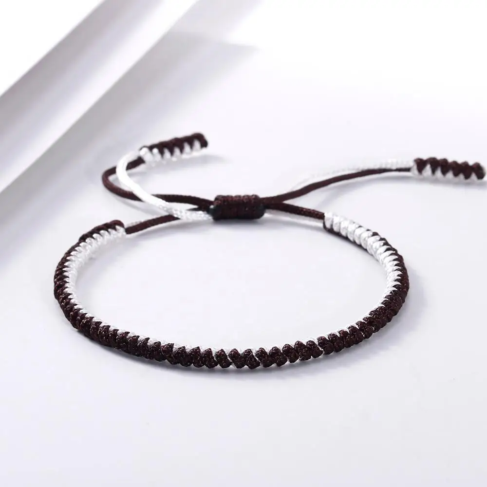 Brown String Braided Bracelet Handmade Adjustable Woven Rope Charm Bracelet For Women Men Homme Fashion Jewelry Best Friend Gift