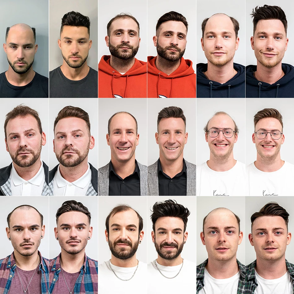 Thinnest 0.03mm Base PU Knot Men's Wig Transparent PU Men Toupee Men's Hair Pieces Unit Hair Replacement System Size 8x10 Inch
