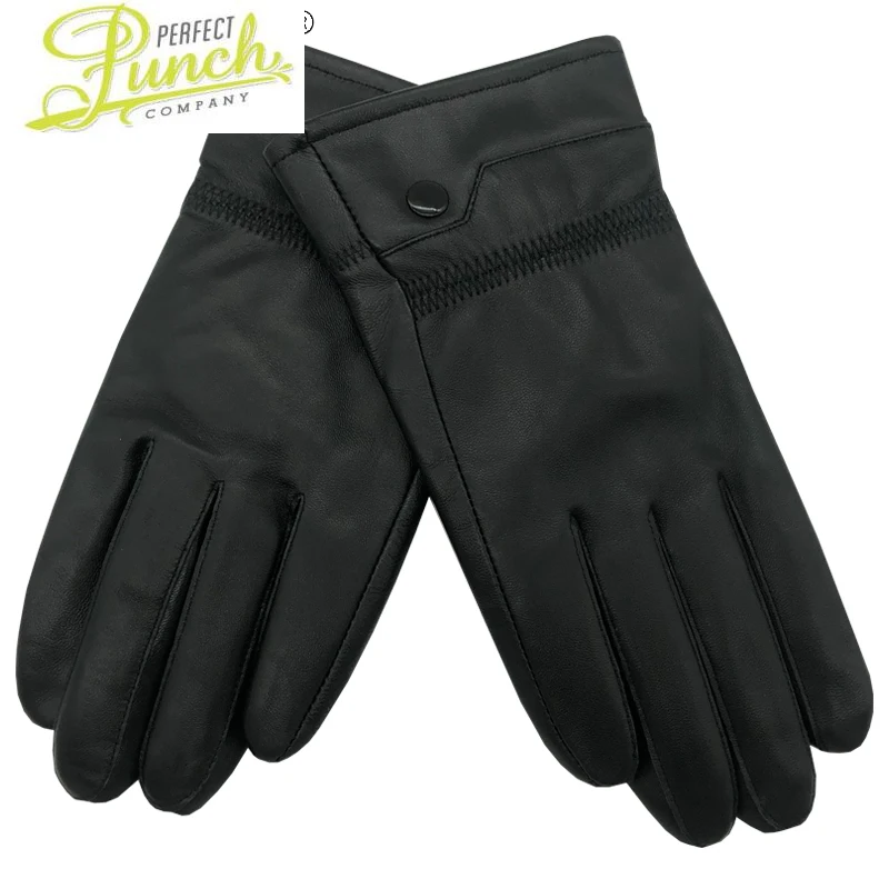 

Gloves Men's Genuine Sheepskin Leather Gloves Male Black Warm Touch Screen Gloves Riding Winter Uinisex Luvas SQQ388