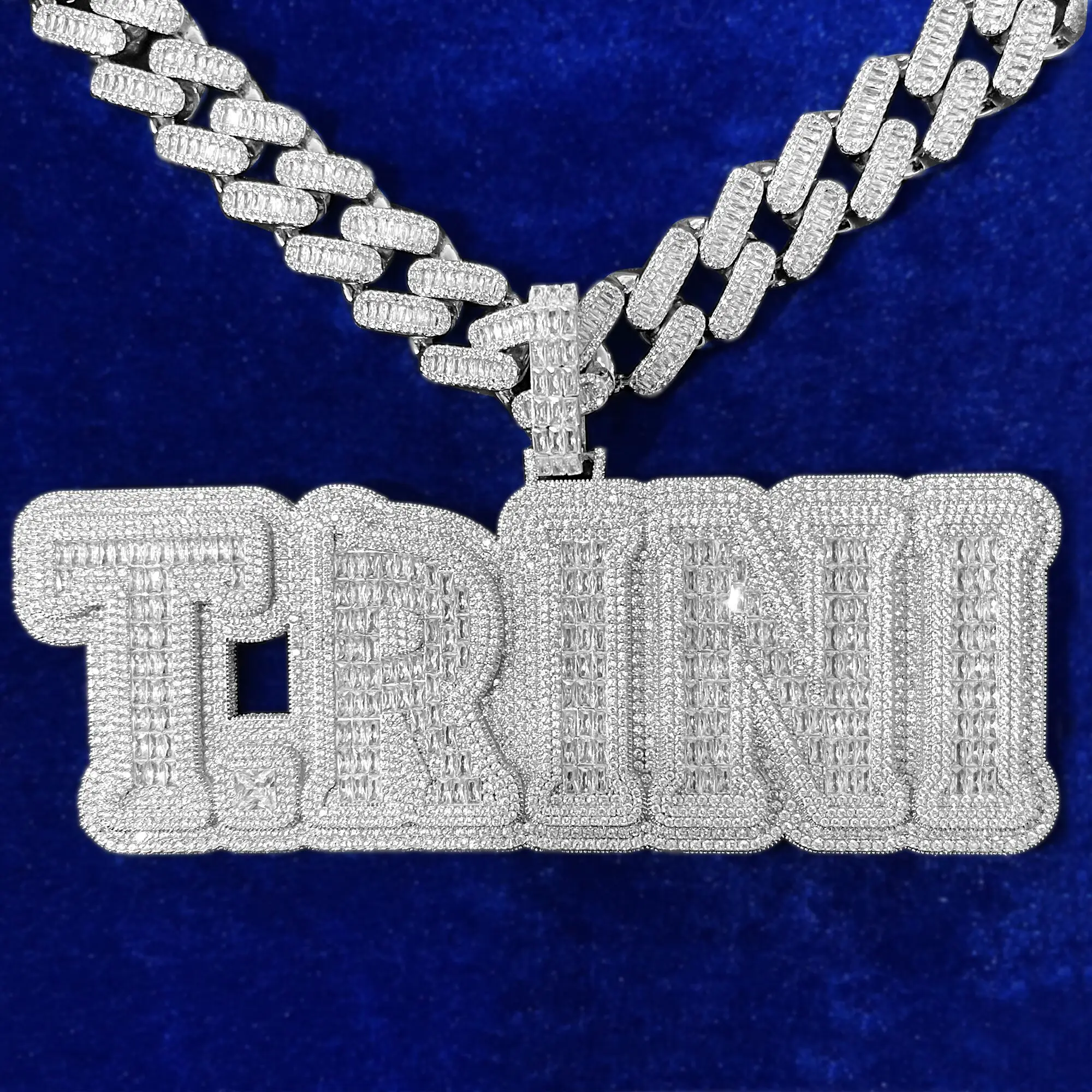 Bubble Letter Custom Name Necklace for Men Personalized Pendant Baguette Iced Out Charms Hip Hop Fashion Jewelry 2022 Trend