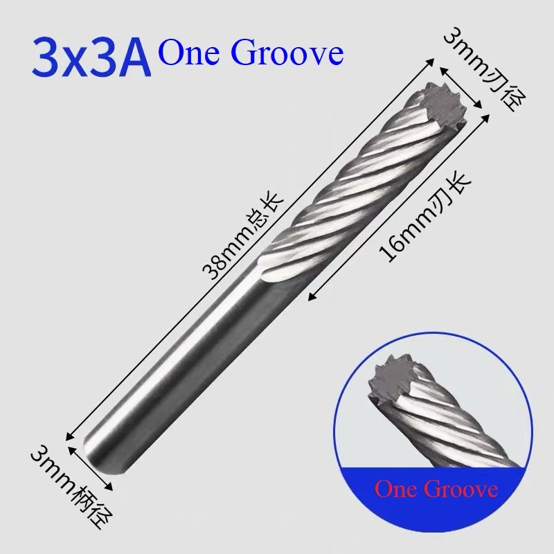 Arquivo rotativo de carboneto de tungstênio, liga dura, broca rotativa, cortador de gravação, haste de 3mm, cabeça de moagem