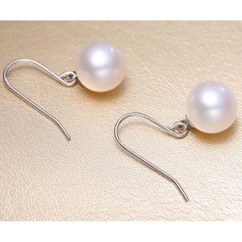 elegant 10-11mm south sea white pearl earring 925s