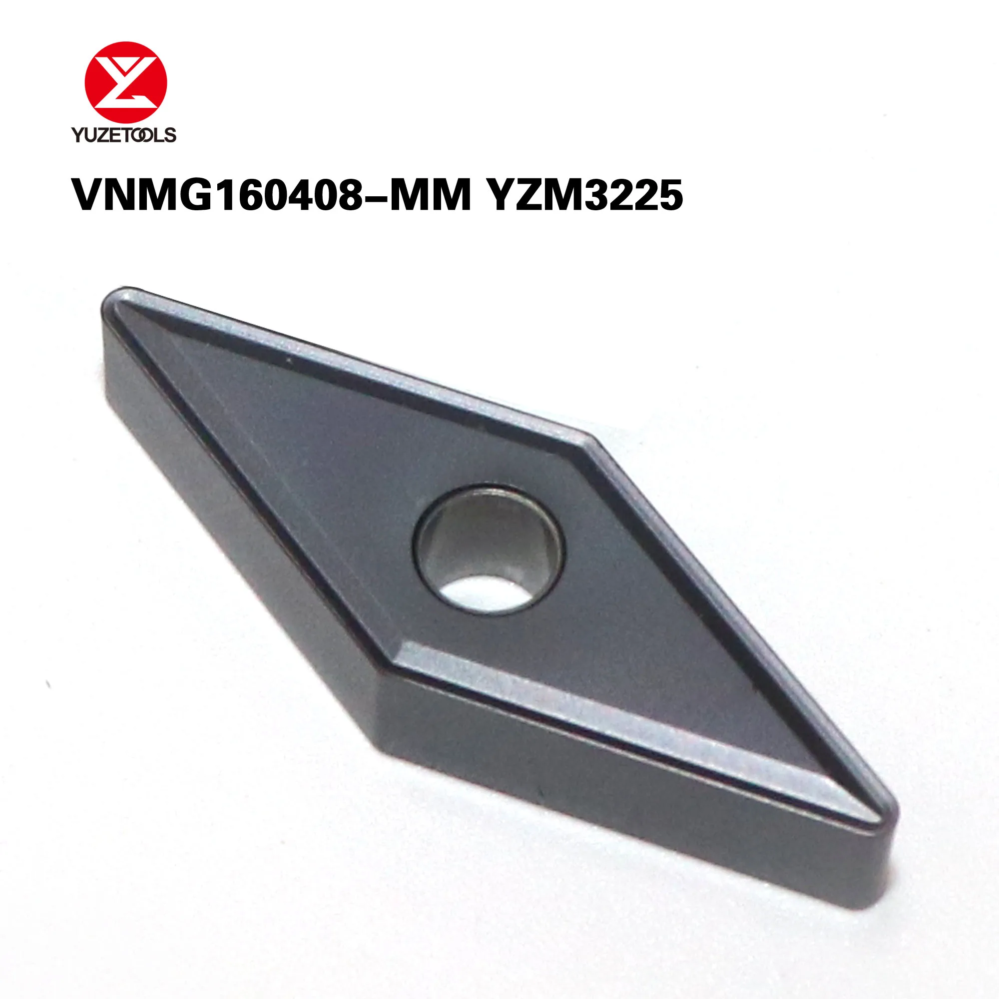 

YUZETOOLS 10pcs VNMG160404-MM YZM3225 CNC Turning Lathe tainless Steel Processing Machining Cutter Tungsten Carbide Inserts