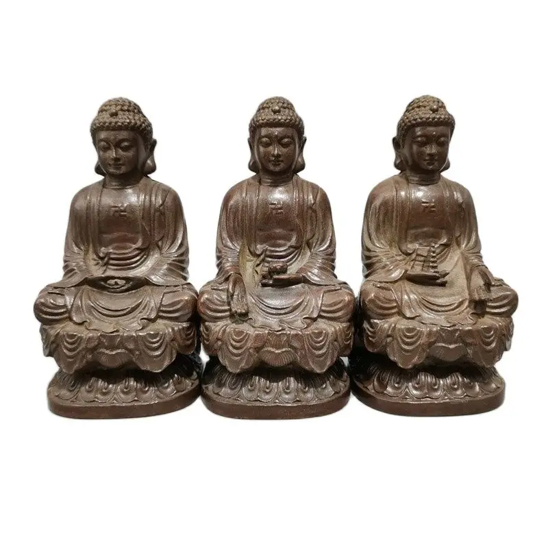 

Chinese Old Copper Statue Of Pure Copper Copper Three Treasures Buddha Worship God