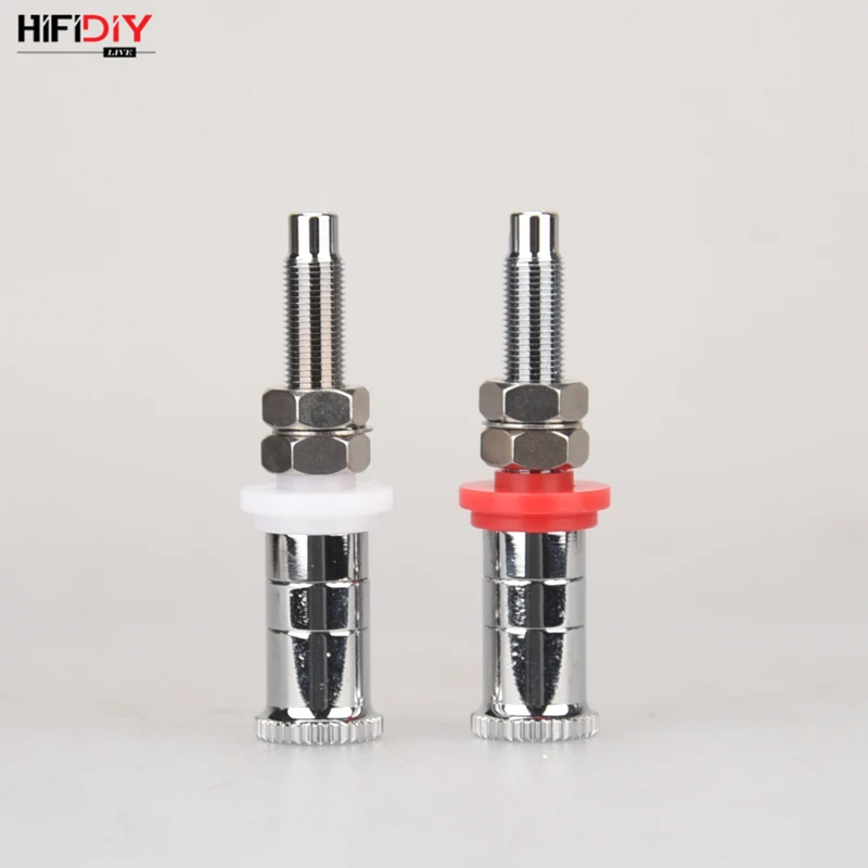 HIFIDIYLIVE speaker DIY terminal connector binding post HIFI amplifier Pure cupper Silver Gold-plated Banana socket junction Box