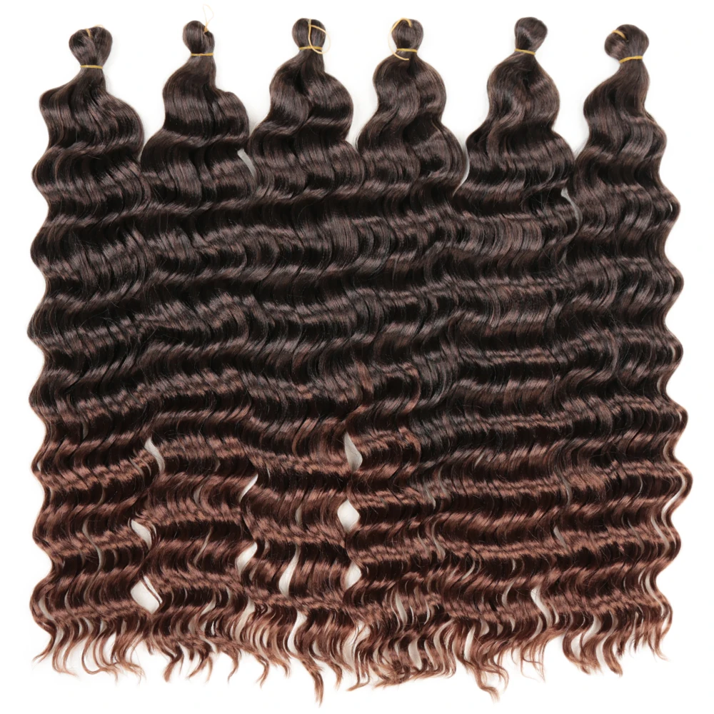 Onda de água trançando cabelo para mulheres, tranças sintéticas de crochê, ondas afro suaves, extensões de cabelo oceânicas, loiro preto, 24\