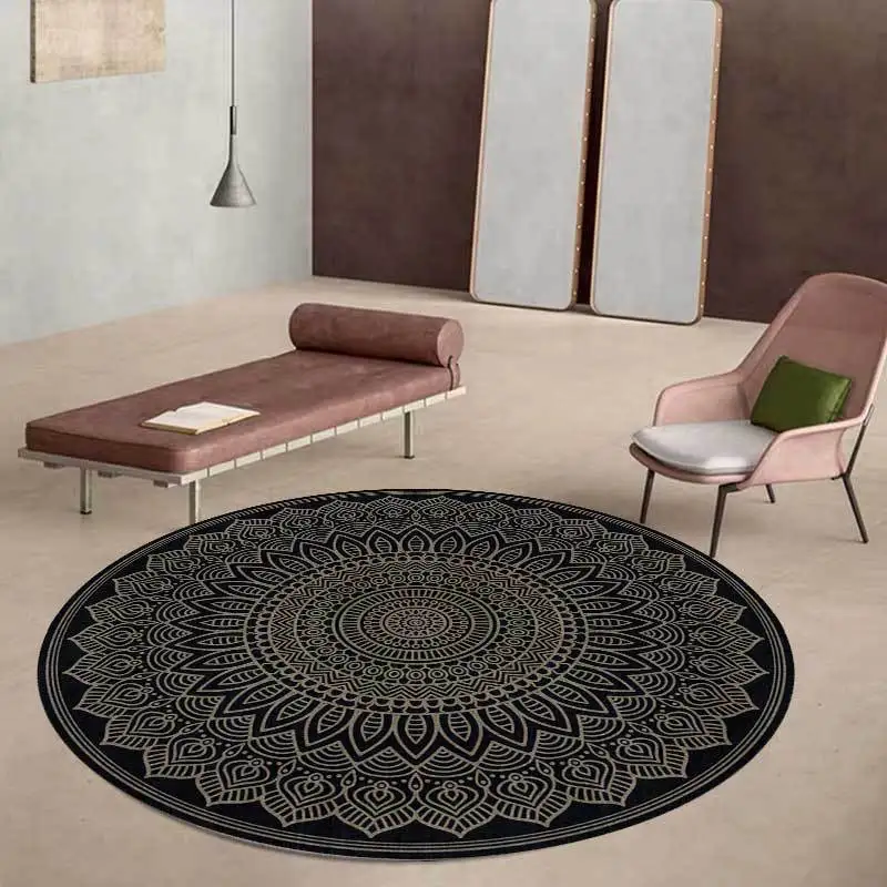 

Black 3D Geometric Retro Style Rug Home Decoration Carpets For Living Room bedroom Area Rugs Modern Household Bedside Floor Mat