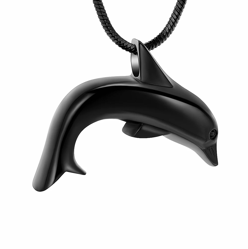 Dolphin Shape Cremation Necklace for Ashes Stainless Steel Ashes Holder Keepsake Memorial Urn Pendant Jewelry