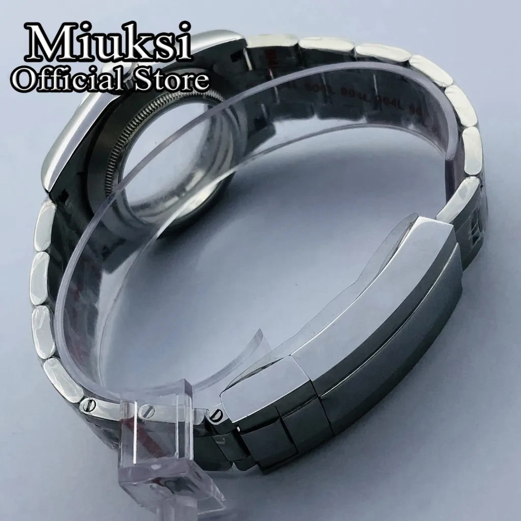 Miuksi 36mm/40mm silver case sapphire glass date fit NH35 NH36 NH34 ETA2824 2836 Mingzhu DG2813 3804 Miyota8205 8215 movement