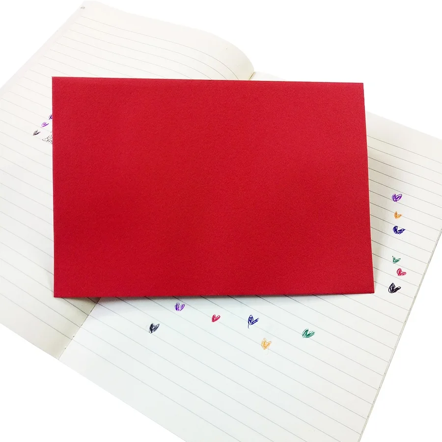 Clássico Vintage Kraft Papel Envelopes, vermelho e preto, Papelaria Criação Livre, 10Pcs