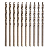 10Pcs 1/1.5/2/2.5/3/3.5/3.5/4/4.5/5mm M35 Round Shank HSS-Co Cobalt Twist Drill Spiral Drill Bit