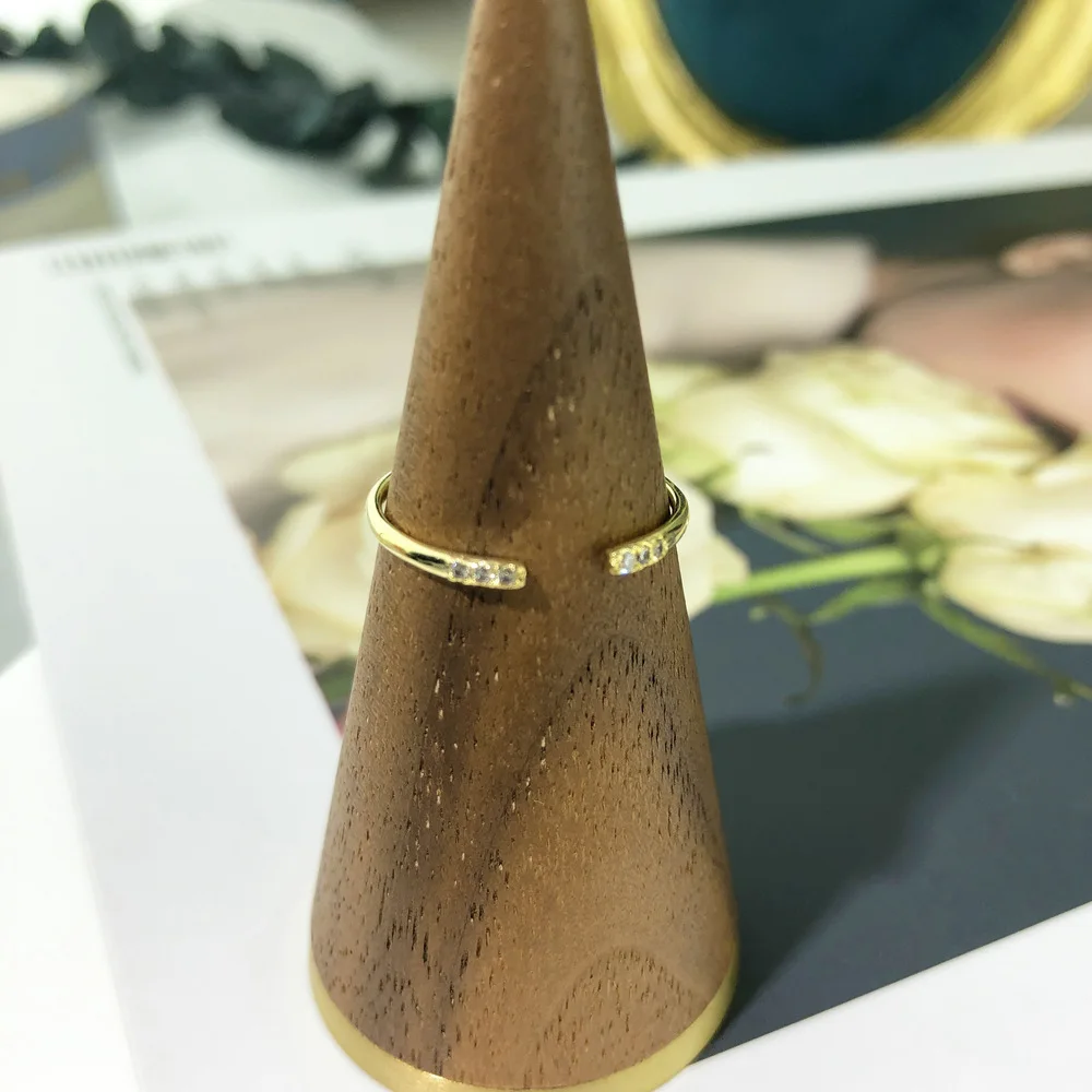 Neue, zierliche Ringe für Damen, Midi-Ring in hellgoldener Farbe, Party-Geburtstagsgeschenk, Modeschmuck R142 – Detail 4