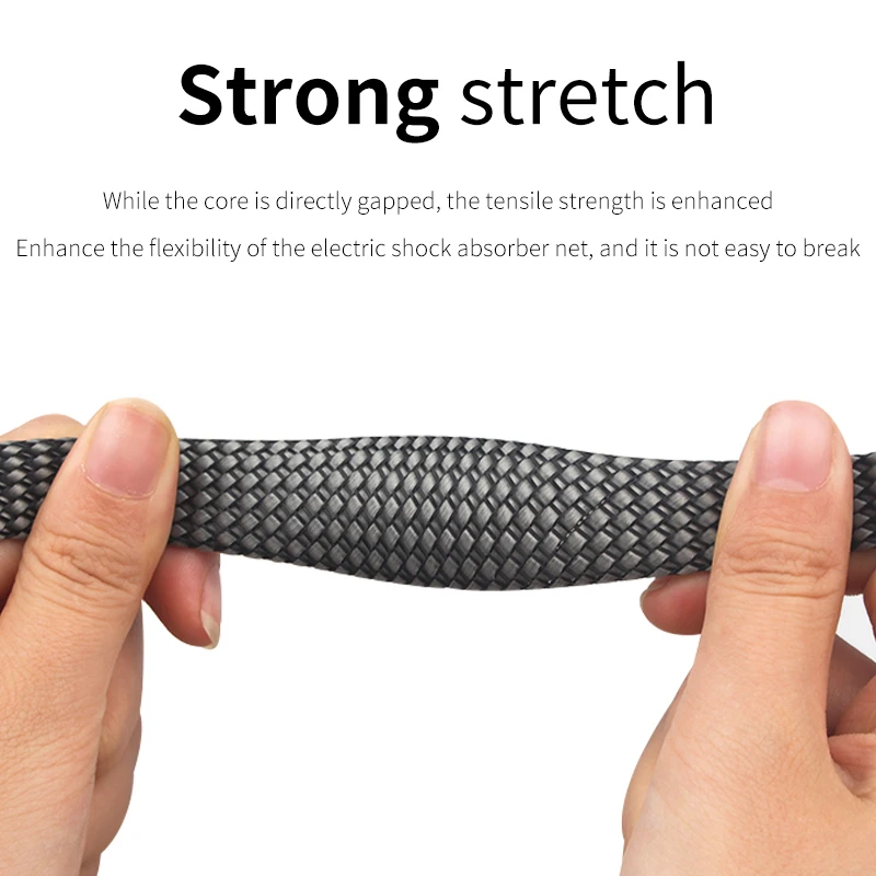 Nylon acolchoado Shock Absorber Net, Cabo de alimentação de áudio blindado, Cabo de sinal do cabo do altifalante, 20m