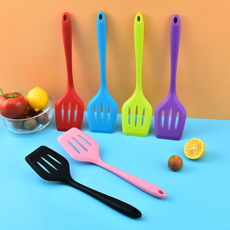 Silicone Turner Spatula Fried Shovel Egg Fish Frying Pan Scoop Slotted Turners Non-Stick Cooking Utensils Kitchen Accessories