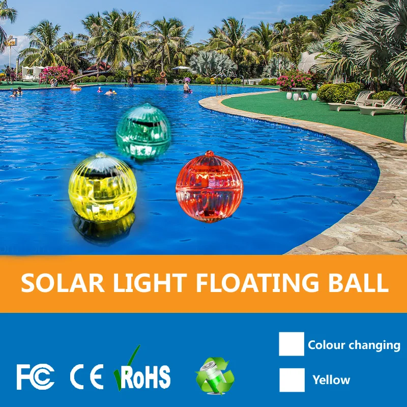 1/2pc LED Solar Floating Light Waterproof Swimming Pool Lamp Color Changing Garden Decoration Lawn Light Fountain Fish Tank Pond